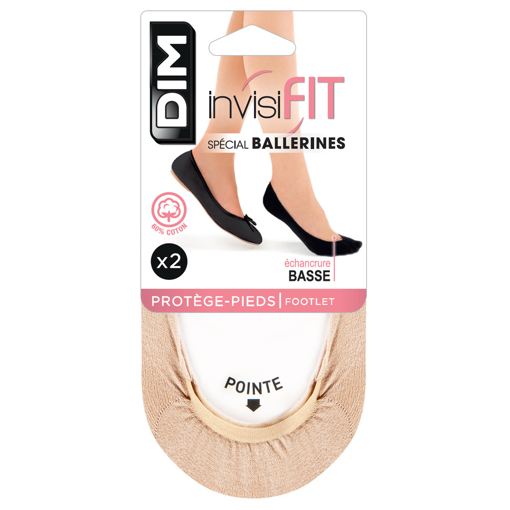 DIM Protège-pieds Invisifit Spécial Ballerines Naturel Protège-pieds
