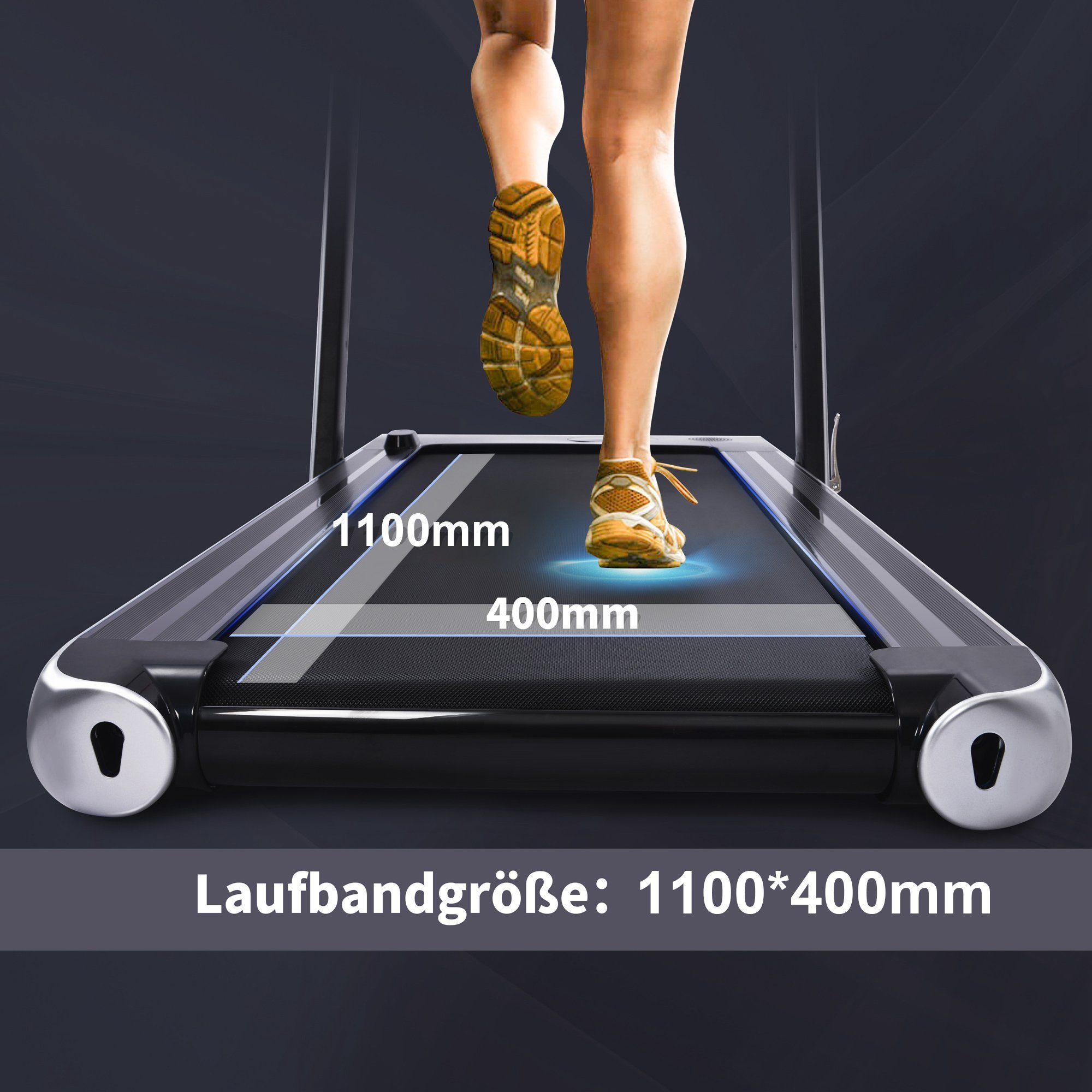 Merax Laufband 2-in-1 klappbar elektrisch, elektro-Laufband, mit 2,25 PS Motor inkl. Fernbedienung/Touchscreen, Bluetooth