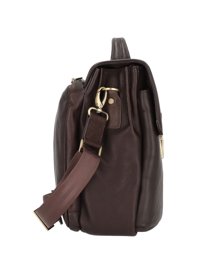 Dermata Aktentasche Leder 43 cm Laptopfach in braun günstig kaufen onesize