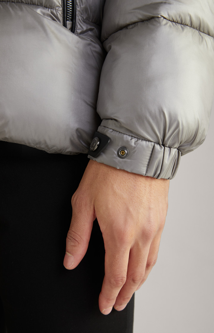 Steppjacke Ambro mit Kapuze in Metallic-Grau