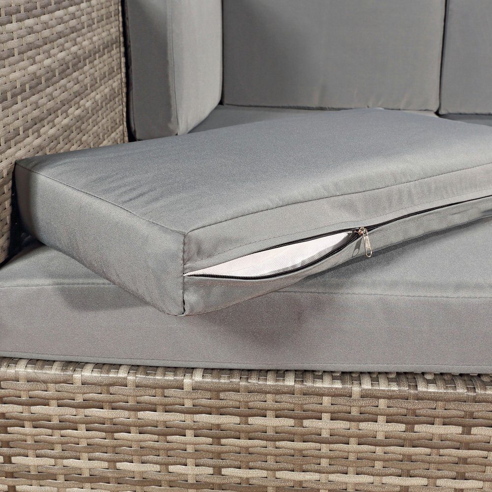 Melko Gartenlounge-Set Sitzgruppe Gartenlounge Sitzgarnitur Set aus Polyrattan in Schwarz, Grau oder Braun XXL Lounge Gartenmöbel, (Set, 8-tlg), Kissen inkl. Reißverschluss, daher abnehm- und waschbar