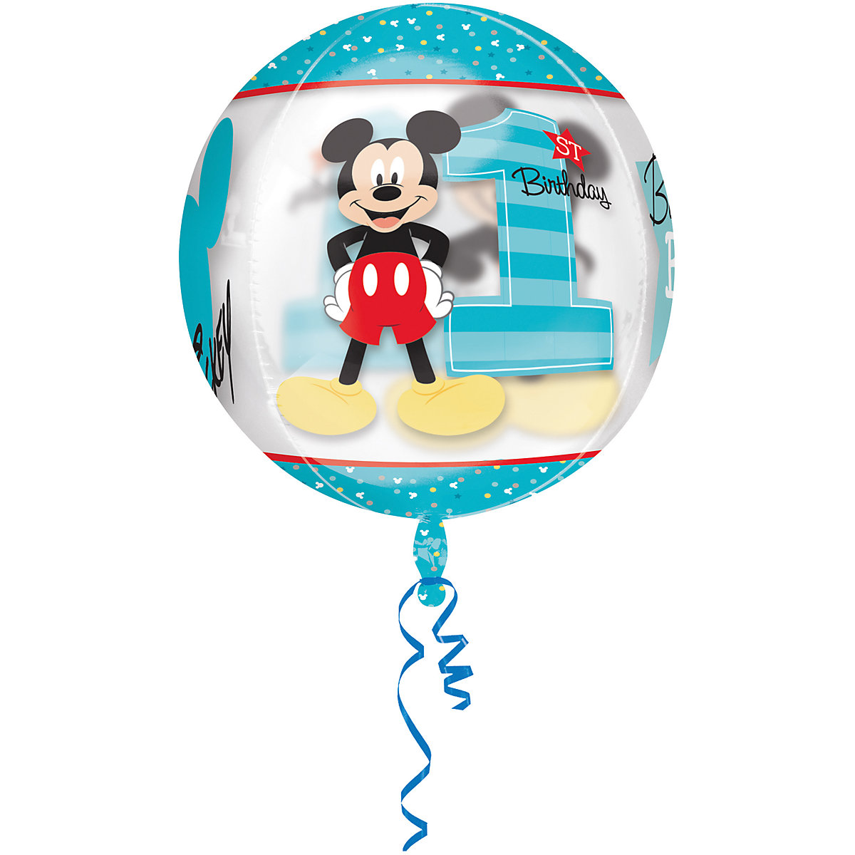 Folienballon Orbz Micky Mouse - 1st Birthday