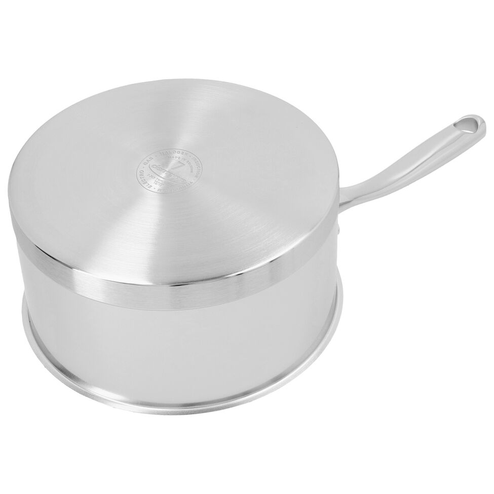 Stieltopf mit Deckel 18 cm, 18/10 Edelstahl, Silber