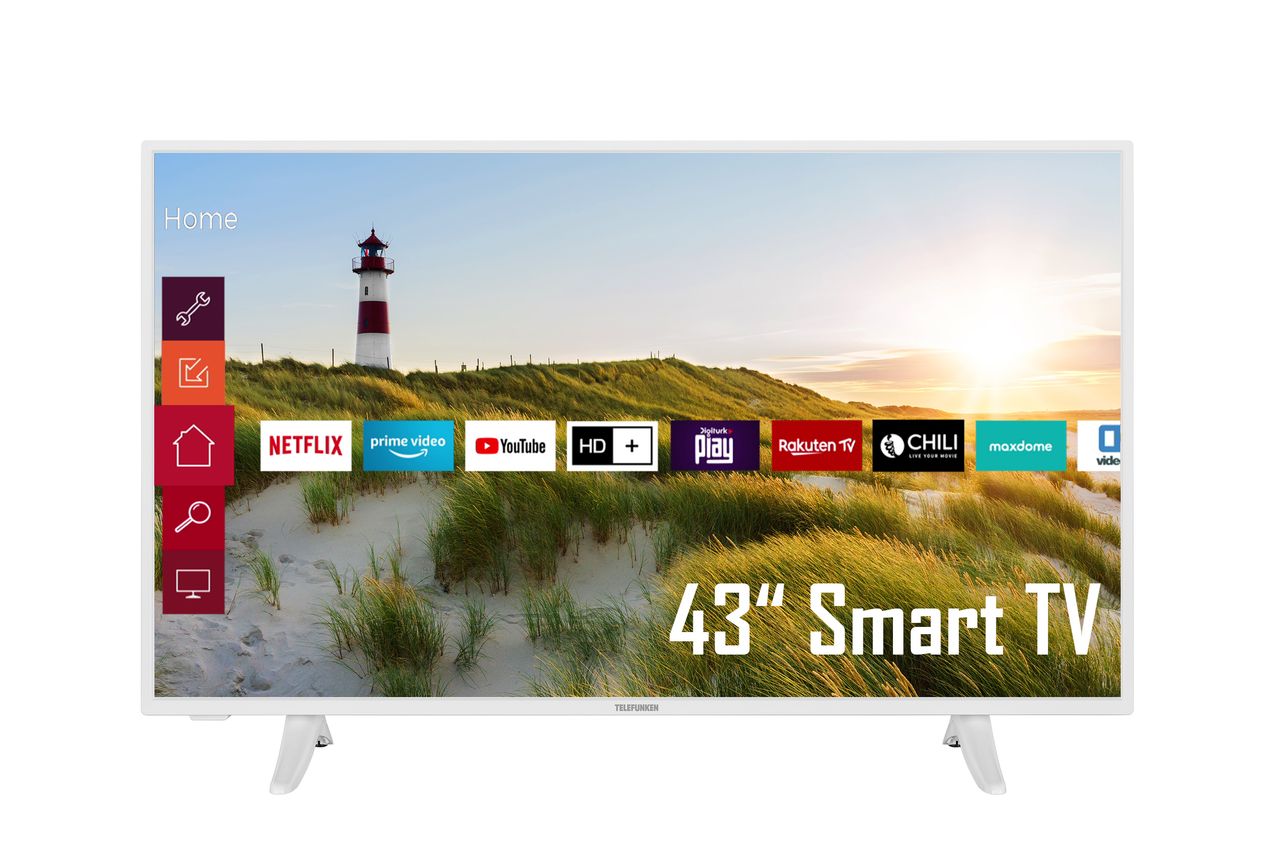 Telefunken XF43K550-W 43 Zoll Fernseher / Smart TV (Full HD, HDR, Triple-Tuner) - 6 Monate HD  inkl.