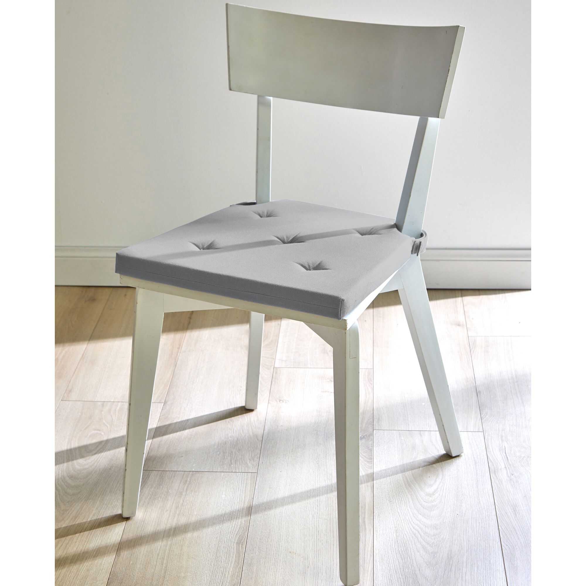Galette de chaise unie carrée coton