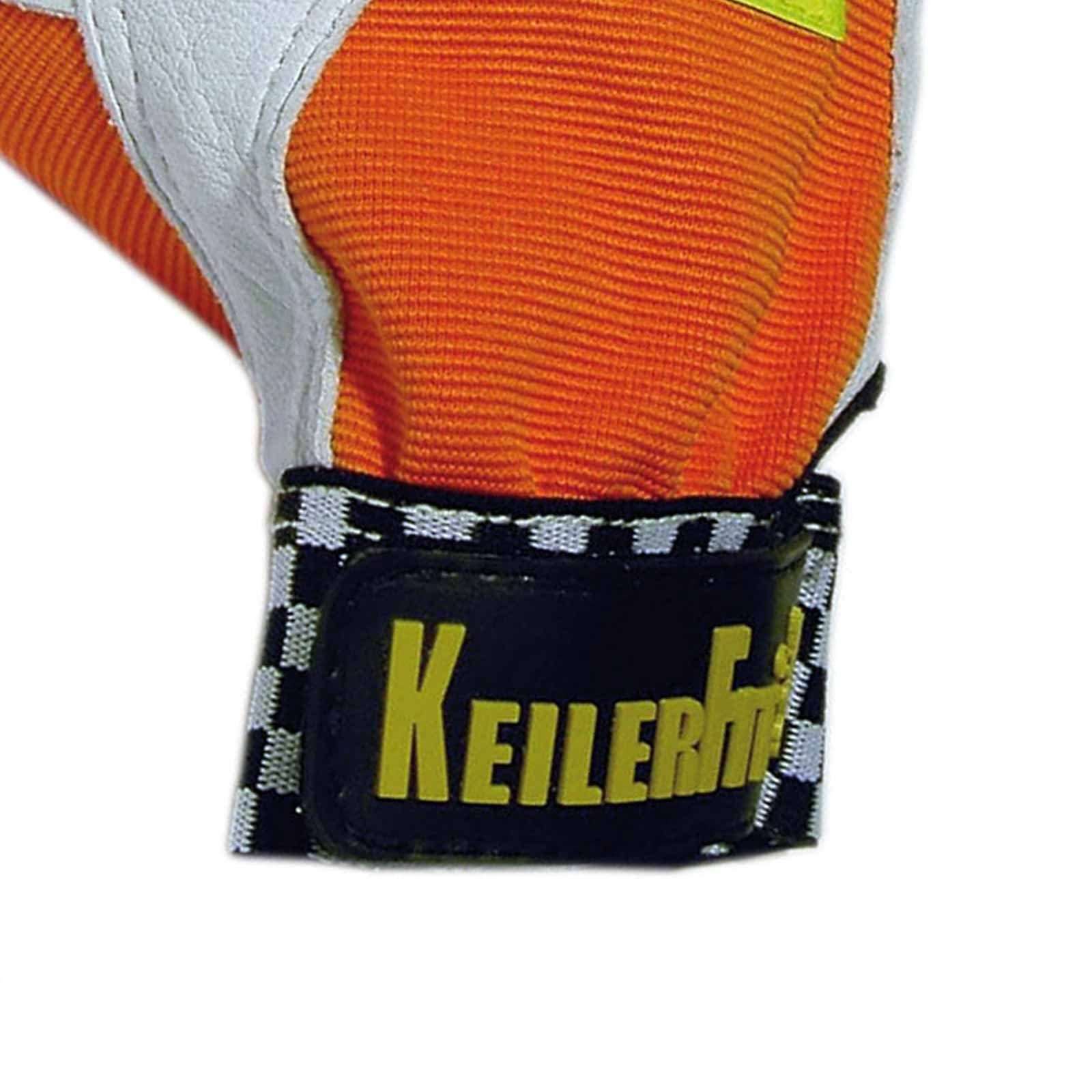 Keiler Forst Leder-Arbeitshandschuhe Schutzhandschuhe Keiler Fit, orange, mit Reflektor, Forsthandschuh