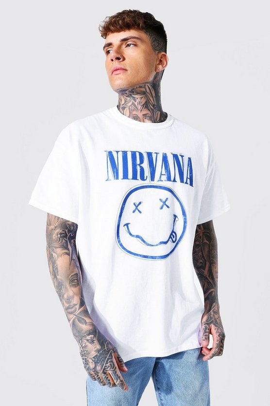 Oversize T-Shirt mit Nirvana Face Print