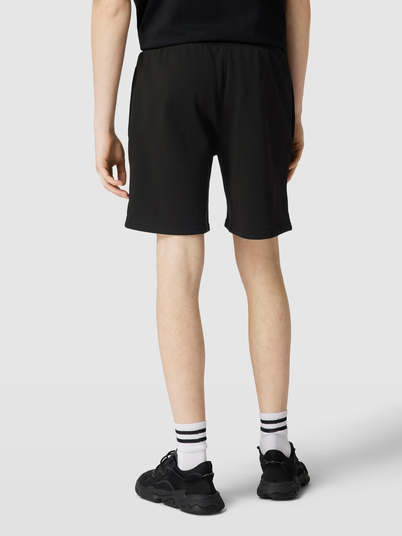 Sweatshorts mit Label-Print in schwarz