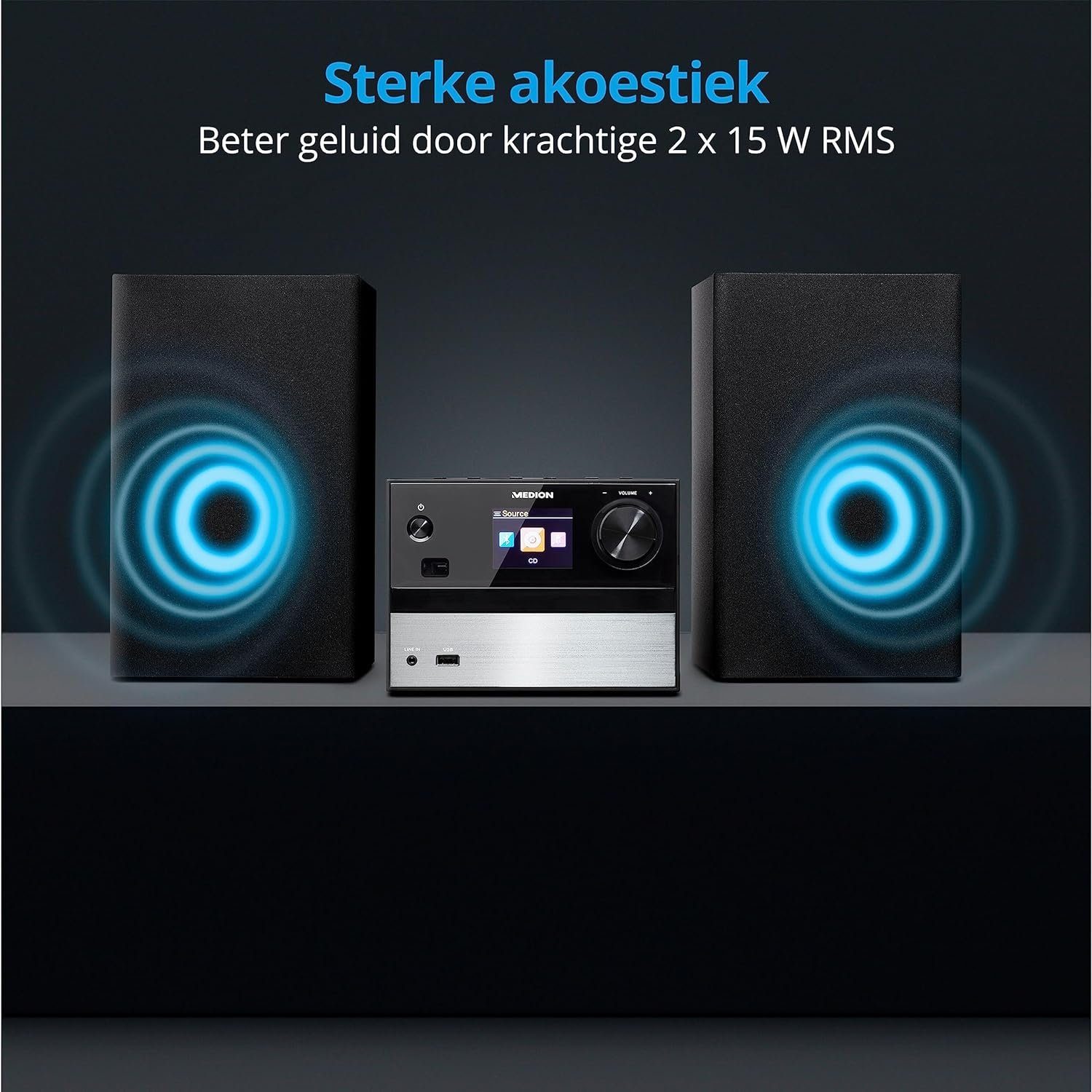 Medion® Medion P64014 Micro Audio System PLL UKW DAB+ Radio Bluetooth 2x 15W Lautsprechersystem