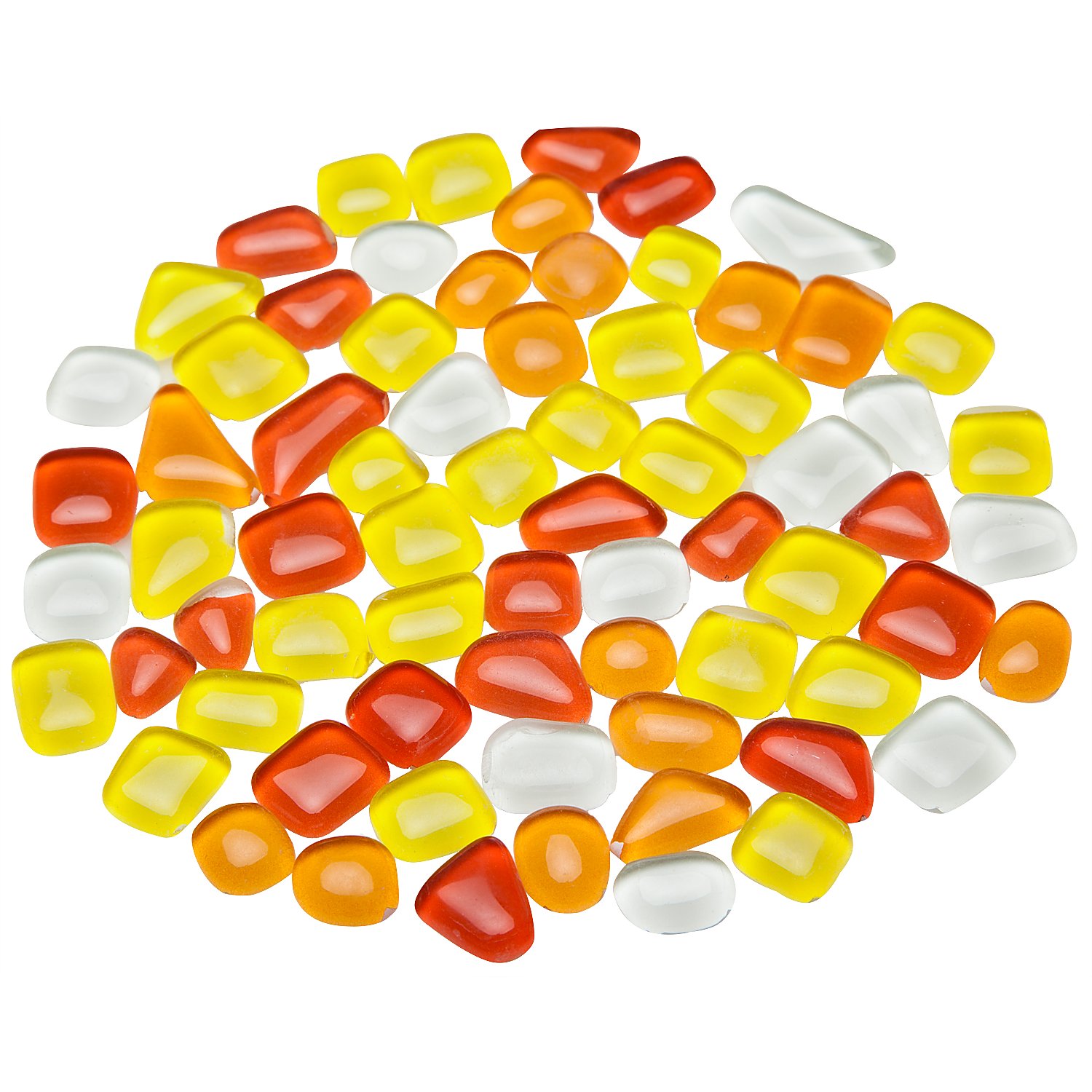 Softglas-Mosaik, Rot-Gelbtöne, polygonal, 10 - 20 mm, 200 g