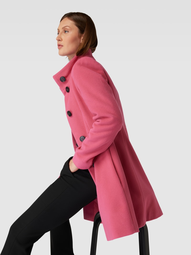 Mantel mit Stehkragen in rosa