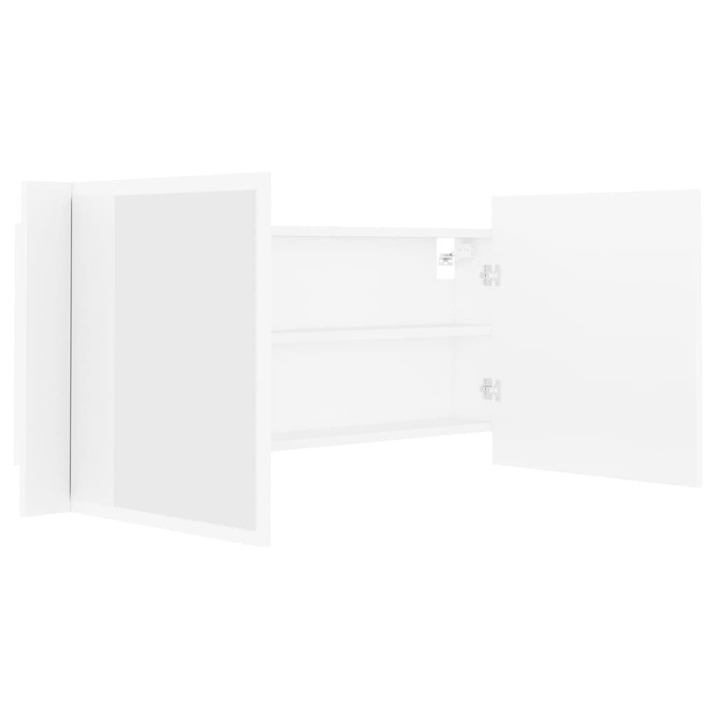 vidaXL Badezimmerspiegelschrank LED-Bad-Spiegelschrank Weiß 100x12x45 cm Acryl (1-St)