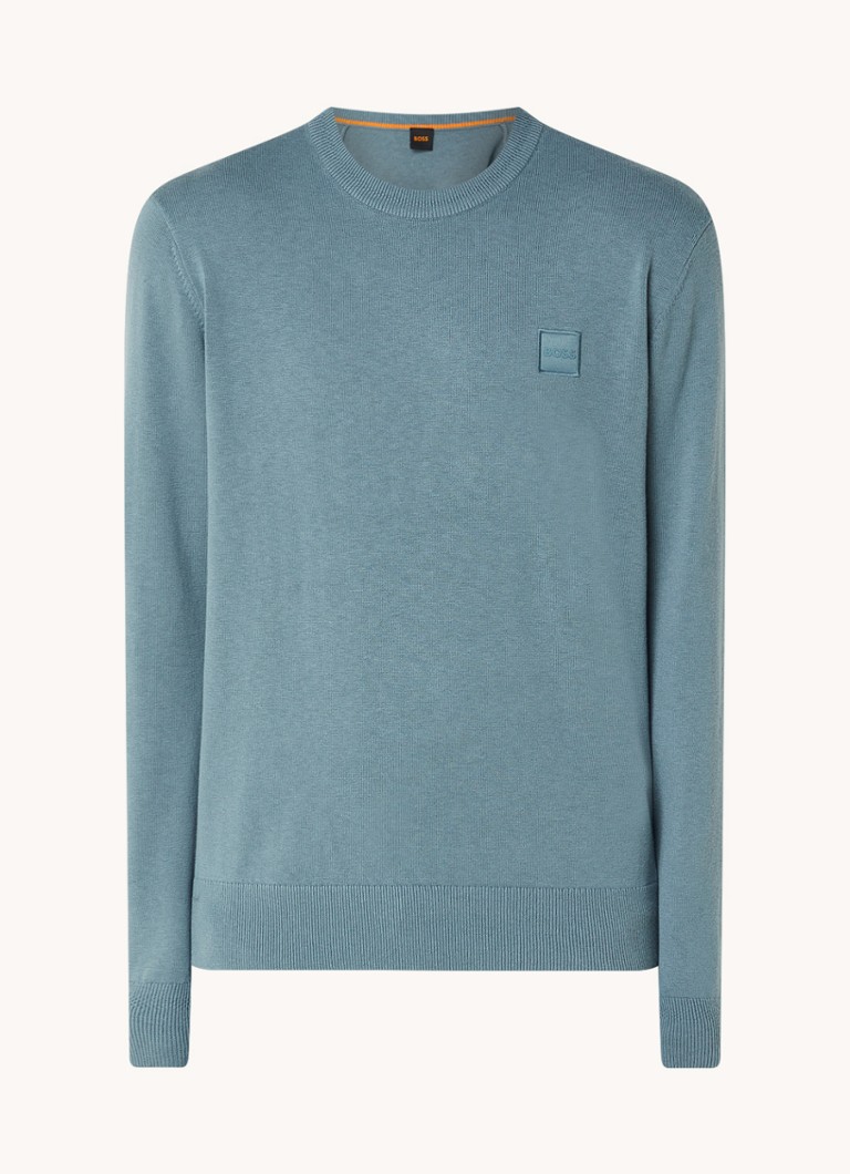 HUGO BOSS Kanovano fine-knit pullover in cashmere blend with logo