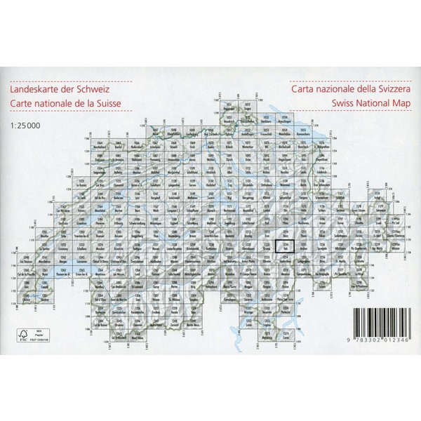 Swisstopo 1 : 25 000 Vals - Wanderkarte