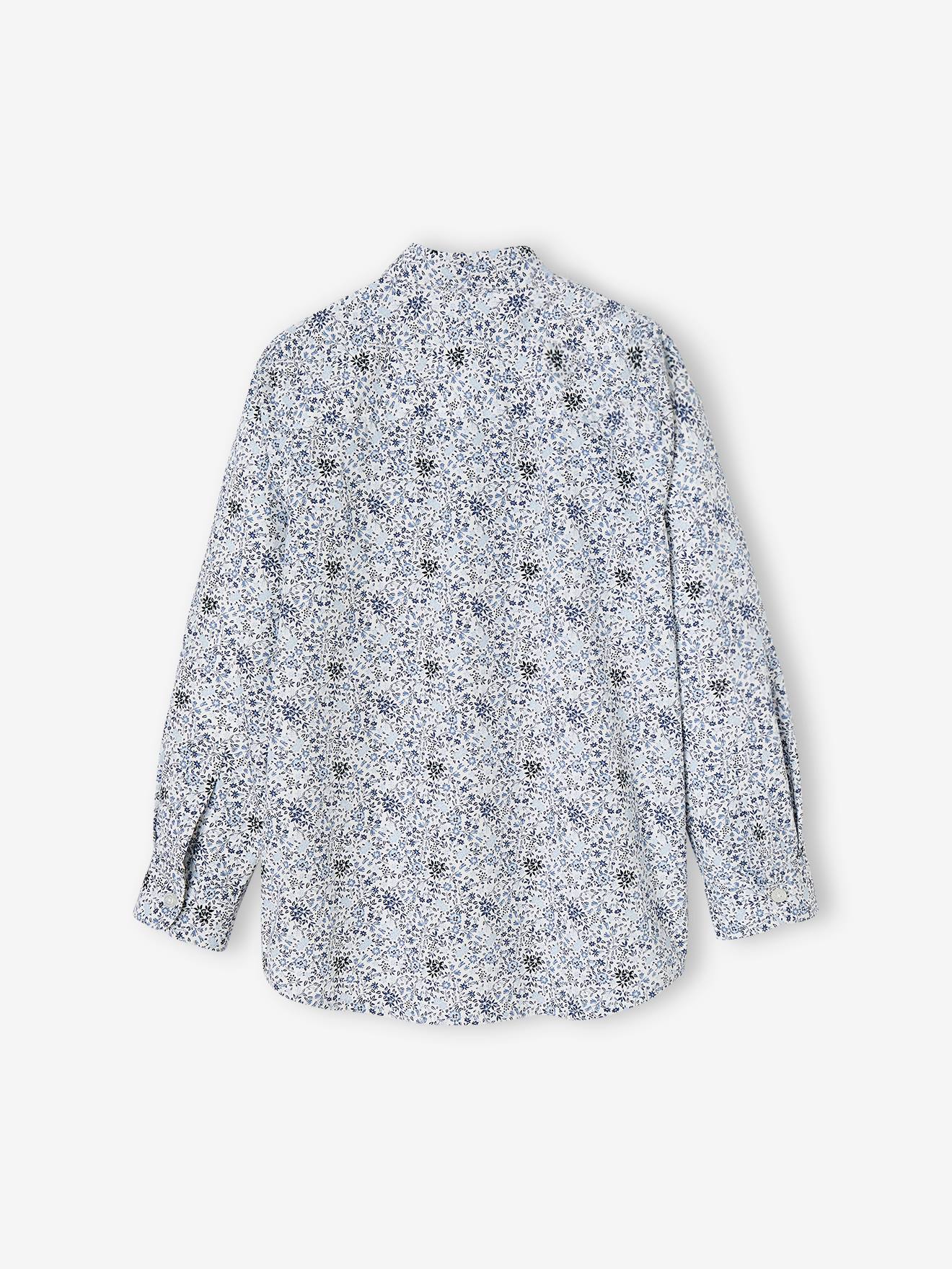 Vertbaudet Jungen Hemd mit Fliege, Blumenmuster Oeko-Tex - grün bedruckt