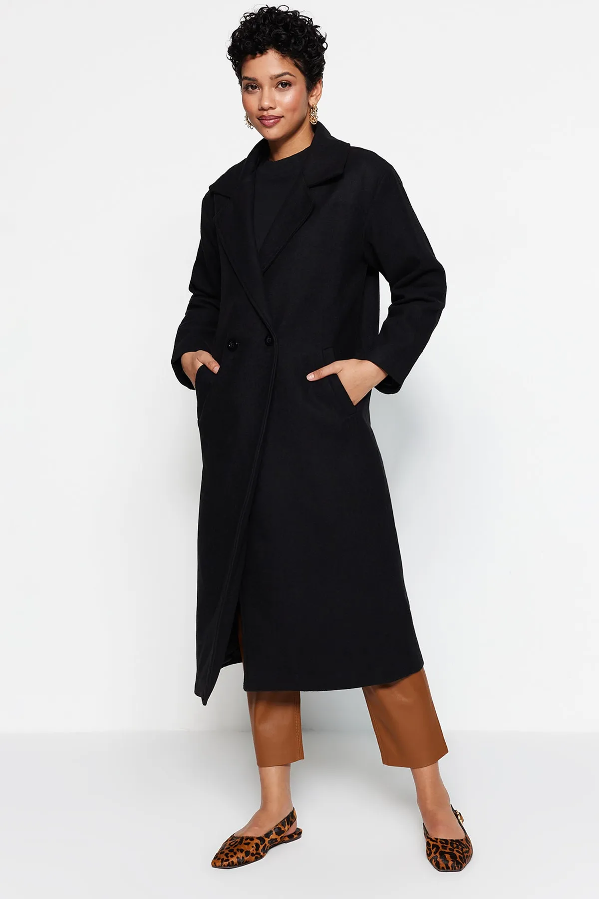 Trendyol Modest  Mantel - Schwarz - Zweireihig