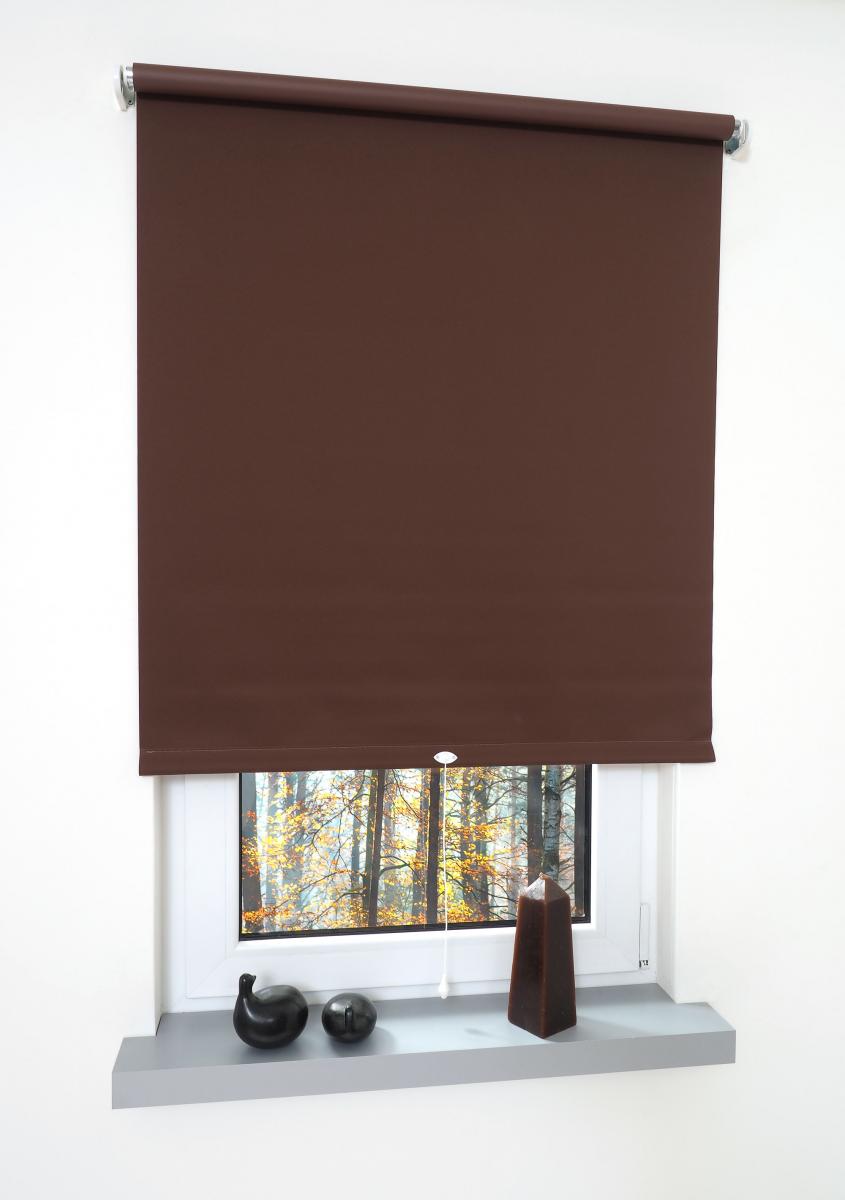 Bella Casa Rollo, Mittelzugrollo Uni Verdunkelung, 142 x 180 cm, cappuccino