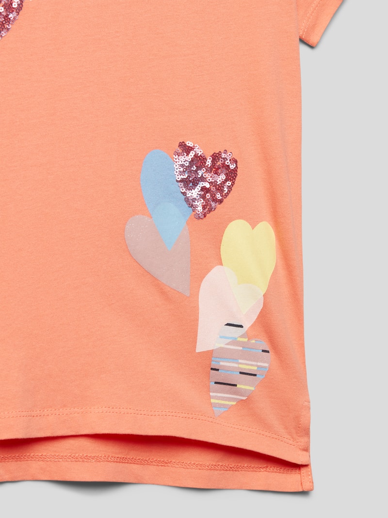 T-Shirt mit Motiv-Print in orange