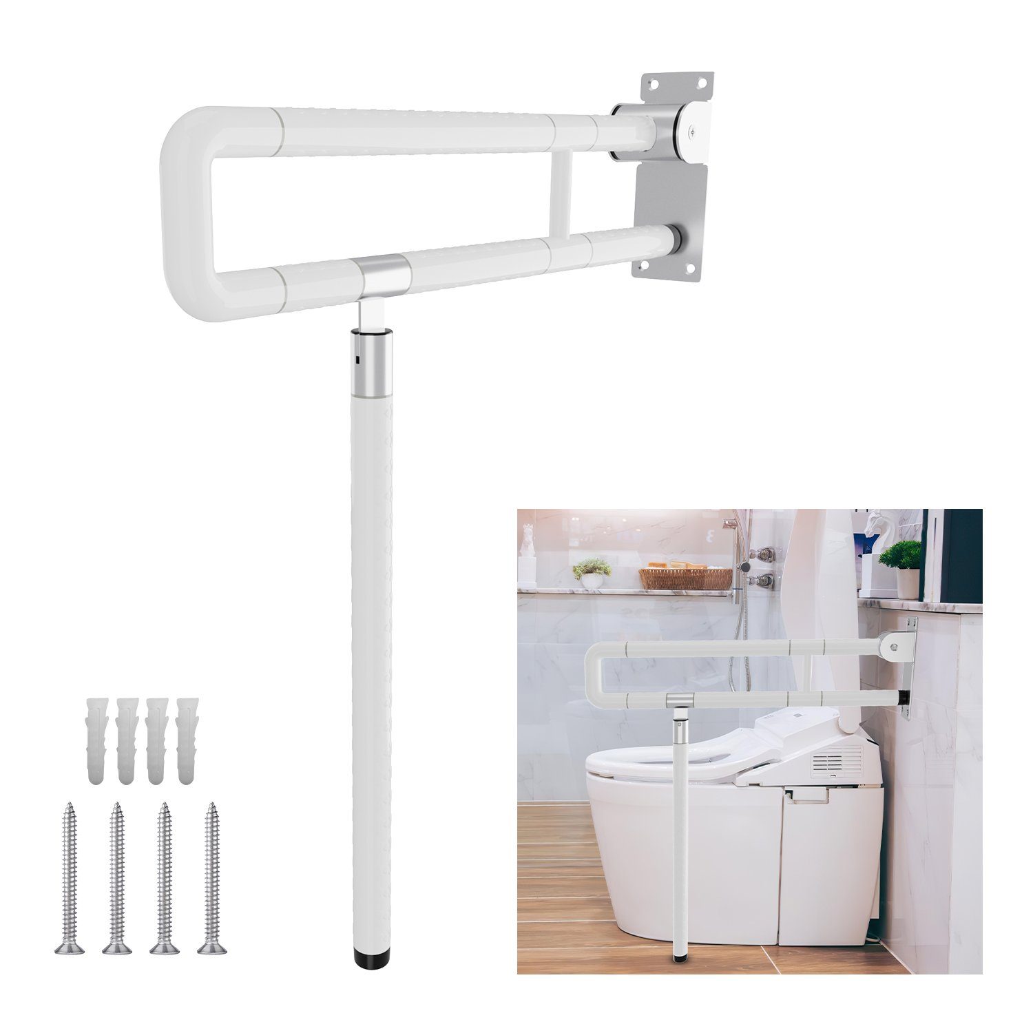 TolleTour Haltegriff WC Stützgriff Toilette Aufstehhilfe Wandmontage Klappgriff Handgriff