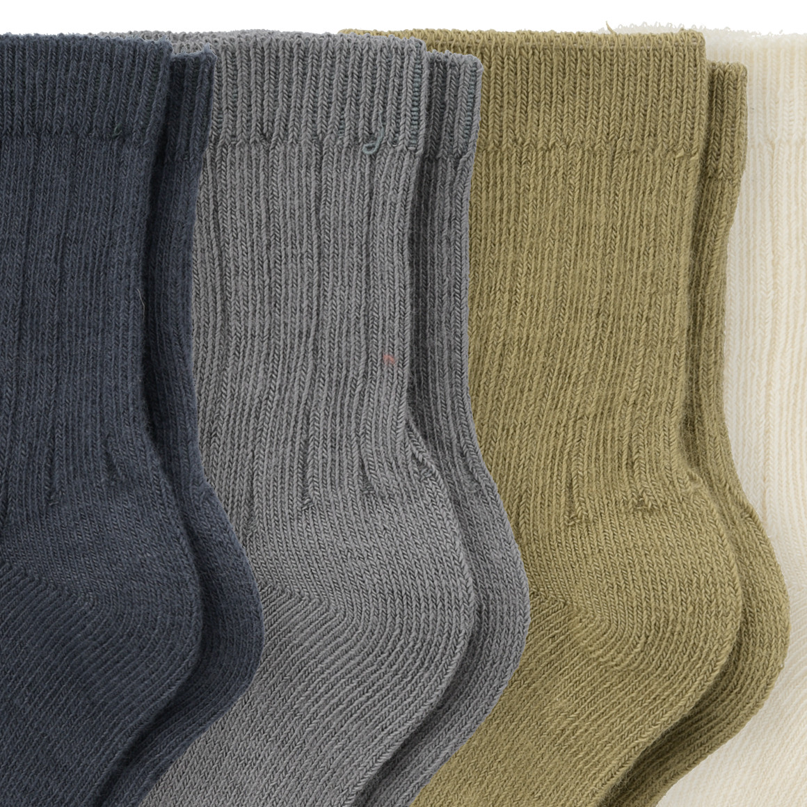 4 Paar Baby Socken mit Rippstruktur