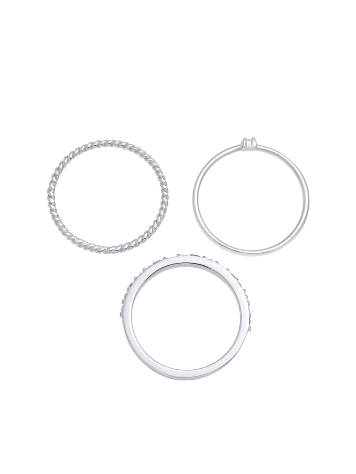 Elli Ring 925 Sterling Silber Ring Set in Silber günstig kaufen