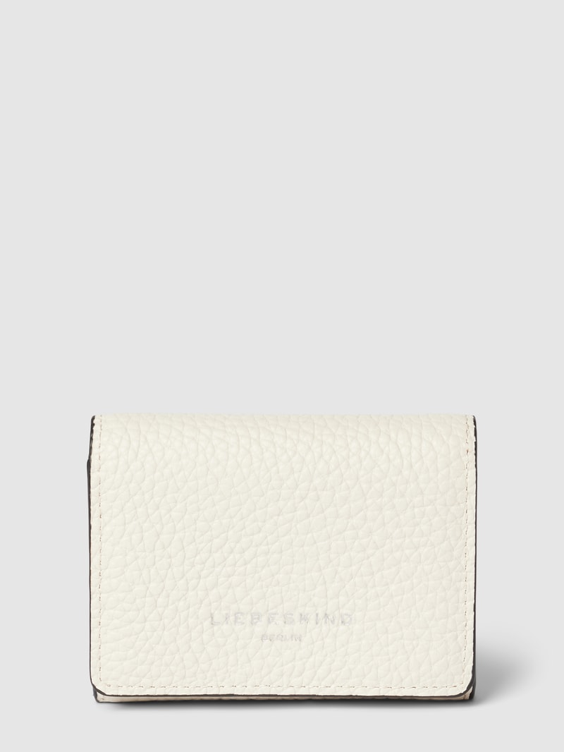 Portemonnaie mit Label-Detail Modell 'AISSA' in offwhite