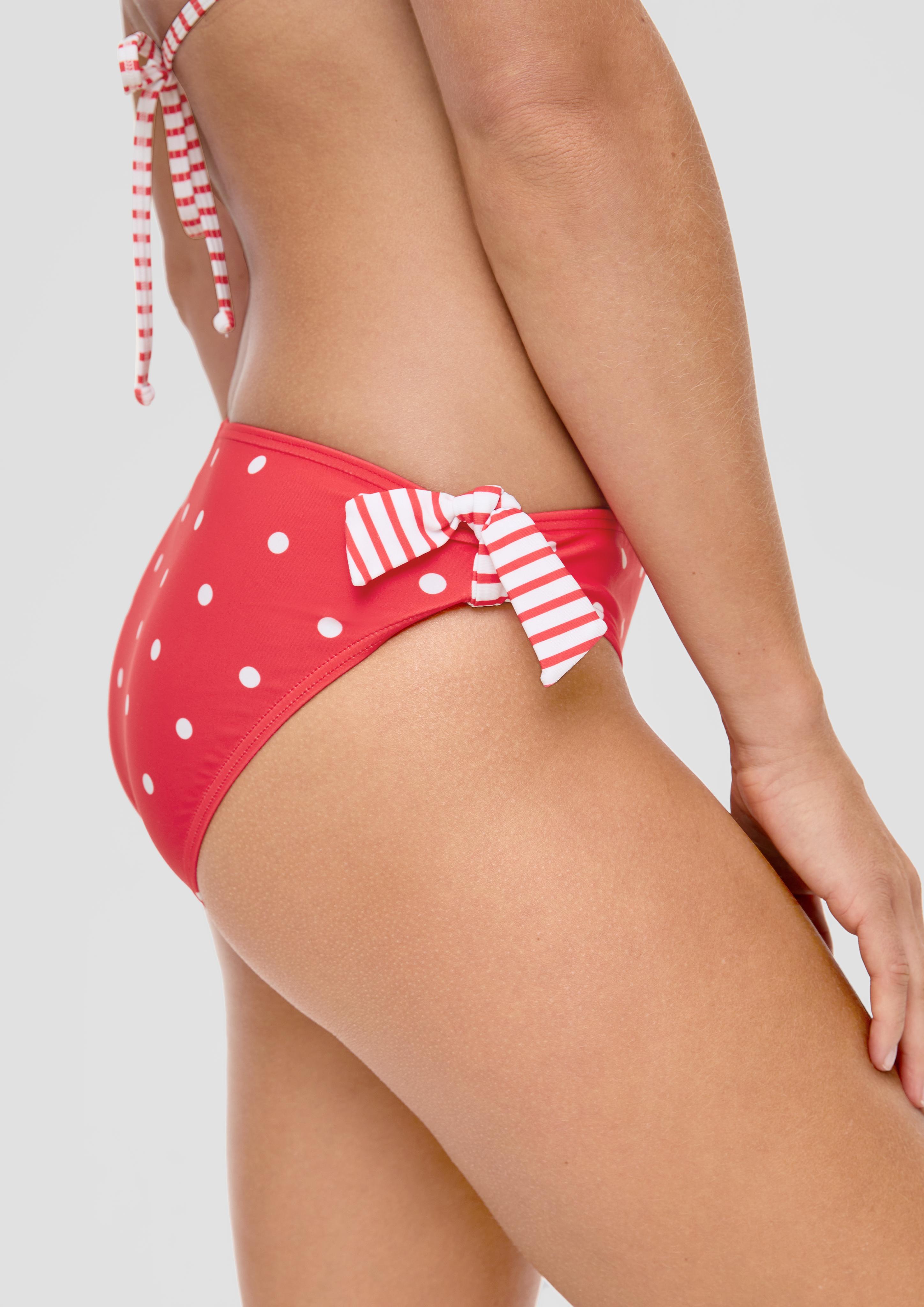 Gepunktete Bikinihose mit seitlichem Schleifen-Detail  6009070-30M1