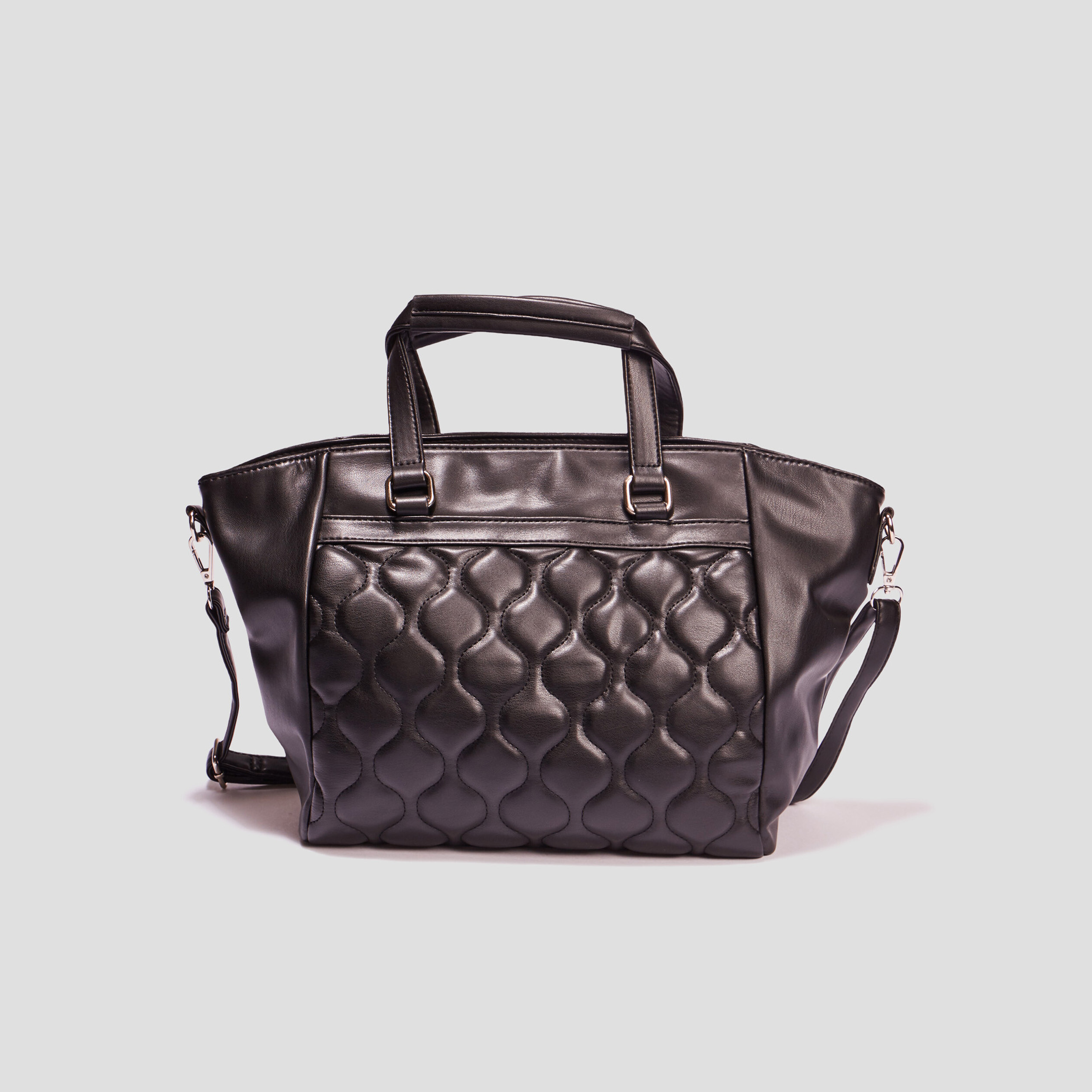 Sac cabas matelassé noir femme | La Halle