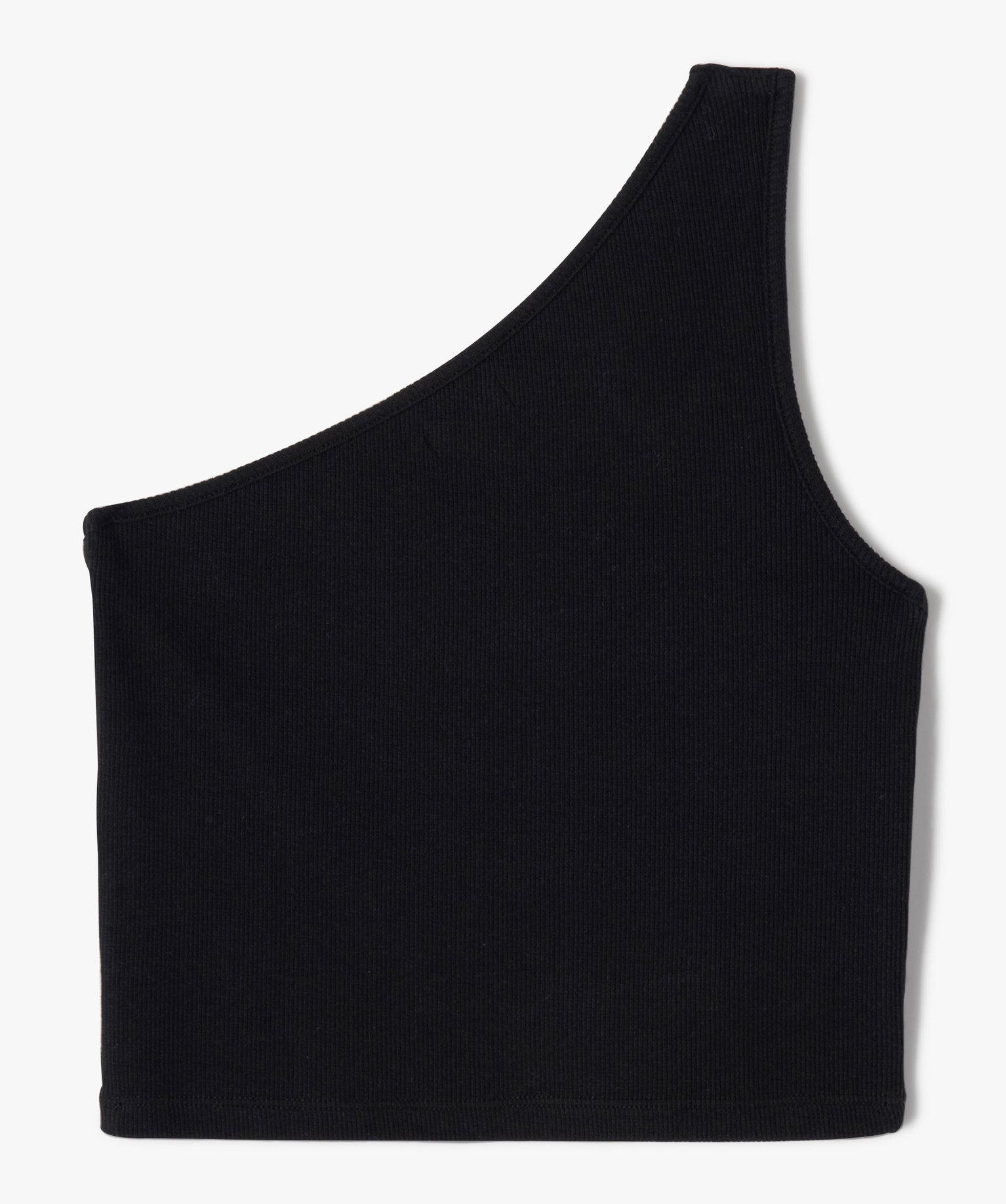 Débardeur fille coupe courte et asymétrique noir | GEMO