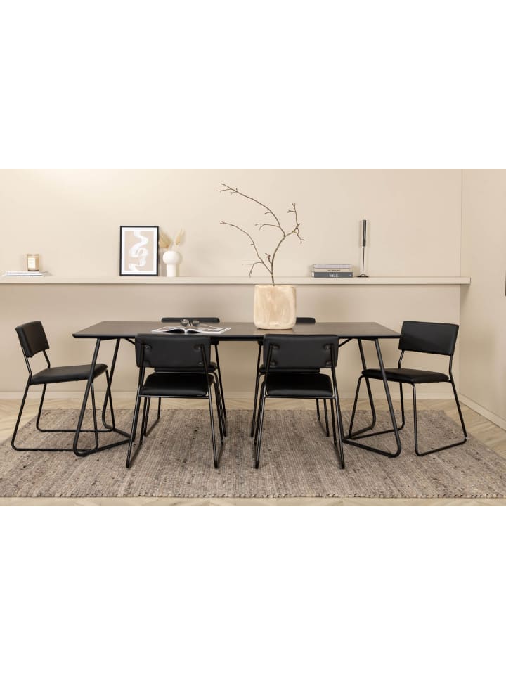 ebuy24 Essgruppe Pippi 3 (7-teilig) Schwarz 90 x 190 cm günstig kaufen onesize
