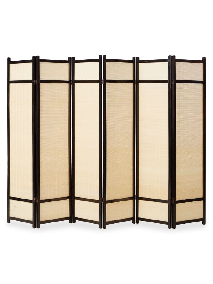 Homestyle4u 6-tlg. Paravent in Schwarz 264x175 günstig kaufen onesize