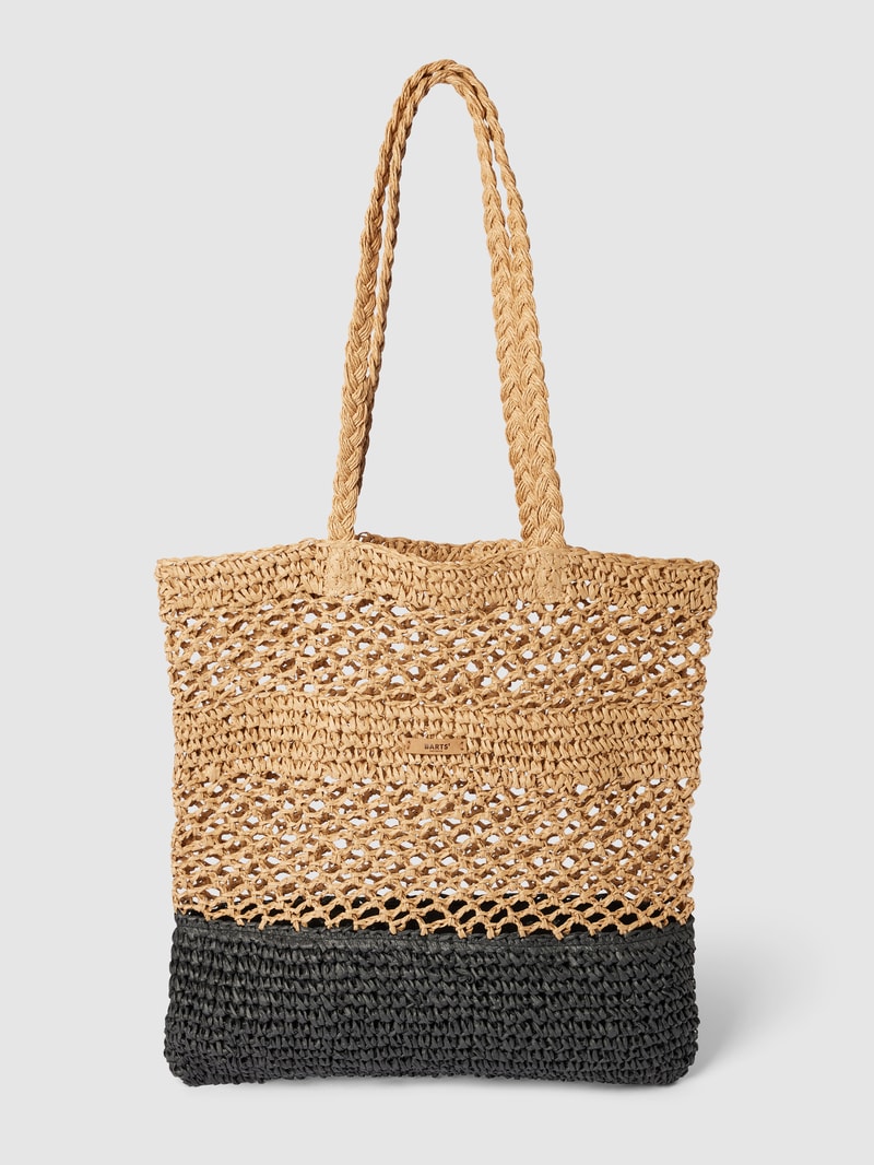 Handtasche mit Lochmuster Modell 'Mediteraz' in schwarz