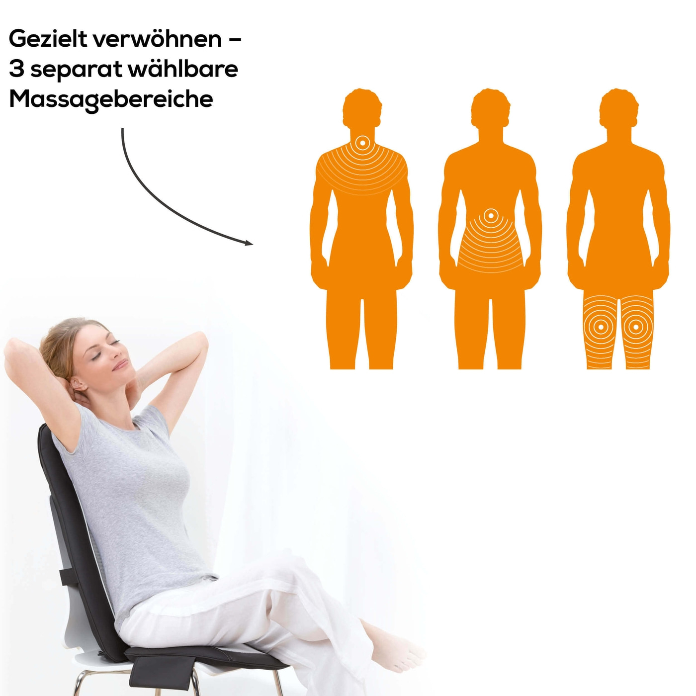 Beurer MG 206 Shiatsu-Sitzauflage-Sitzauflage für Rückenmassage mit 4 Massageknöpfen, Licht & Wärmefunktion