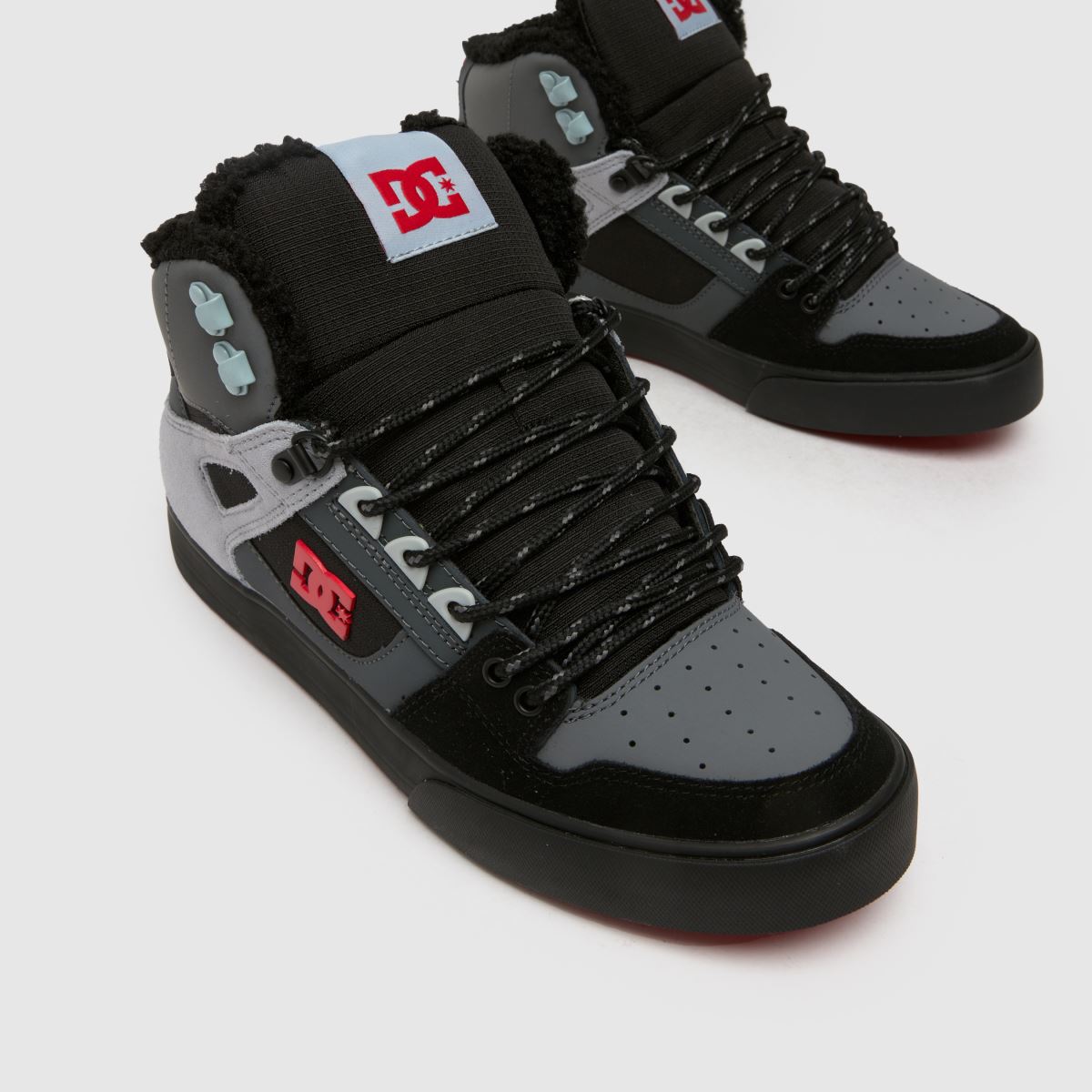 DC Pure – Höga sneakers i svart och rött