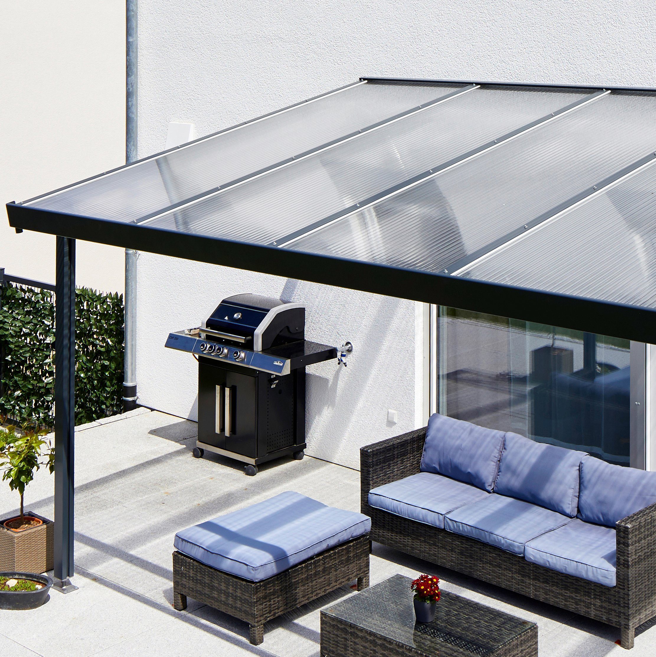 GUTTA Terrassendach Premium, BxT: 712x306 cm, Bedachung Dachplatten, BxT: 712x306 cm, Dach Acryl klar