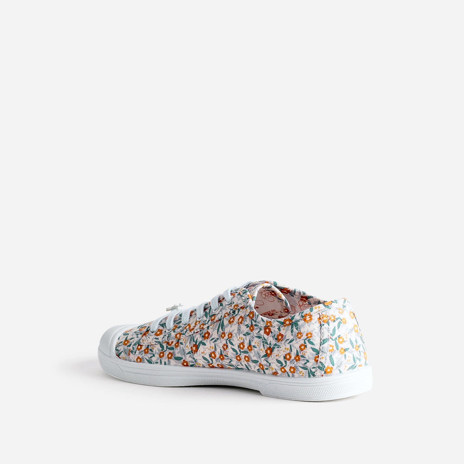 Tennis LE TEMPS DES CERISES beige toile fleurie