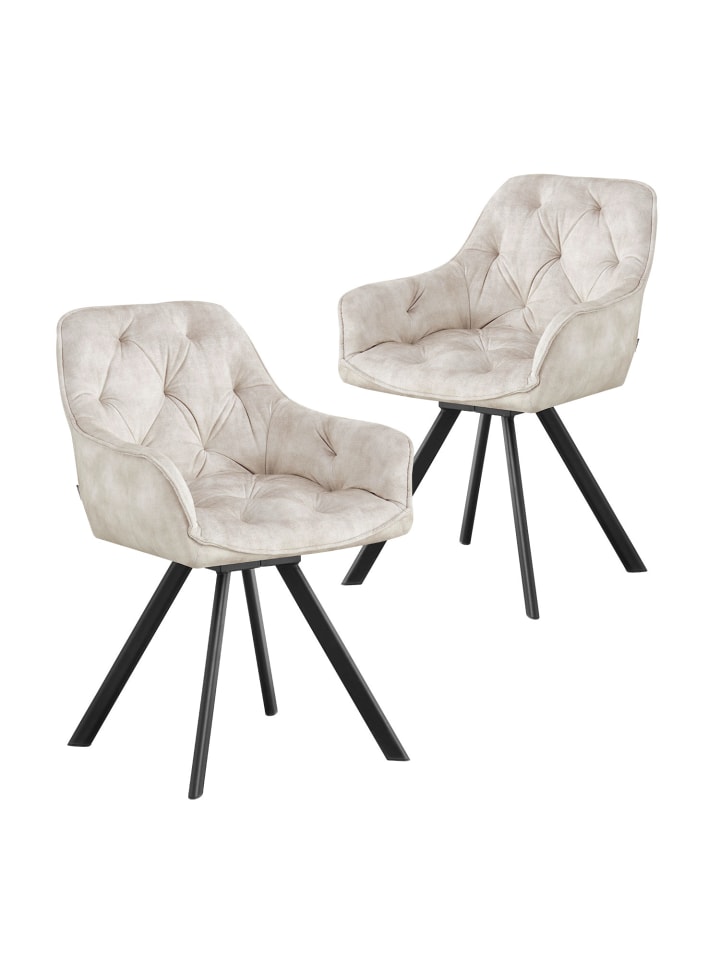 B&D Home 2er-Set: Drehstuhl DIETER in Grau - (B)56 x (H)84 x (T)61 cm günstig kaufen onesize