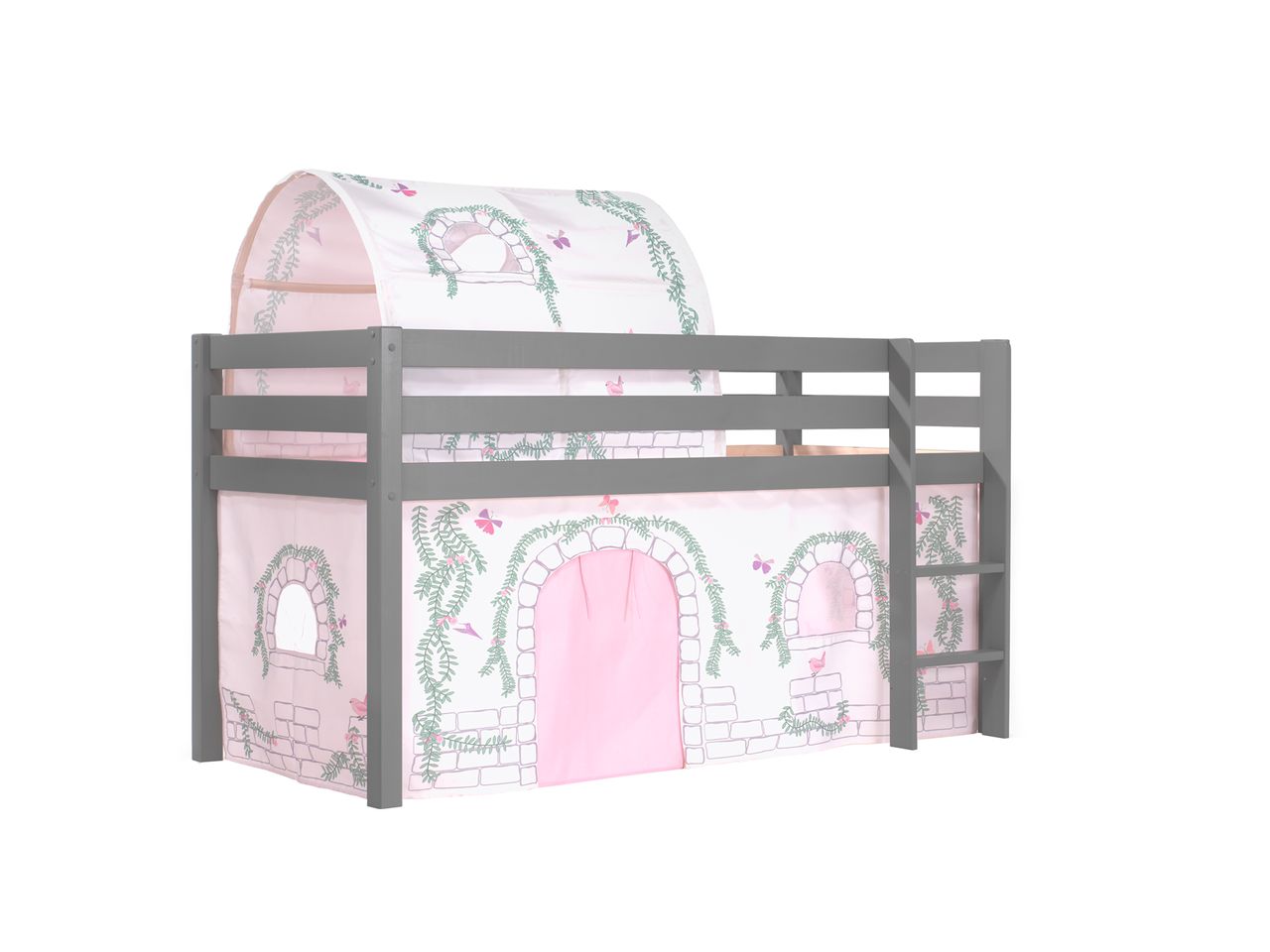 VIPACK Spielbett Pino mit Textilset Vorhang und Tunnel 