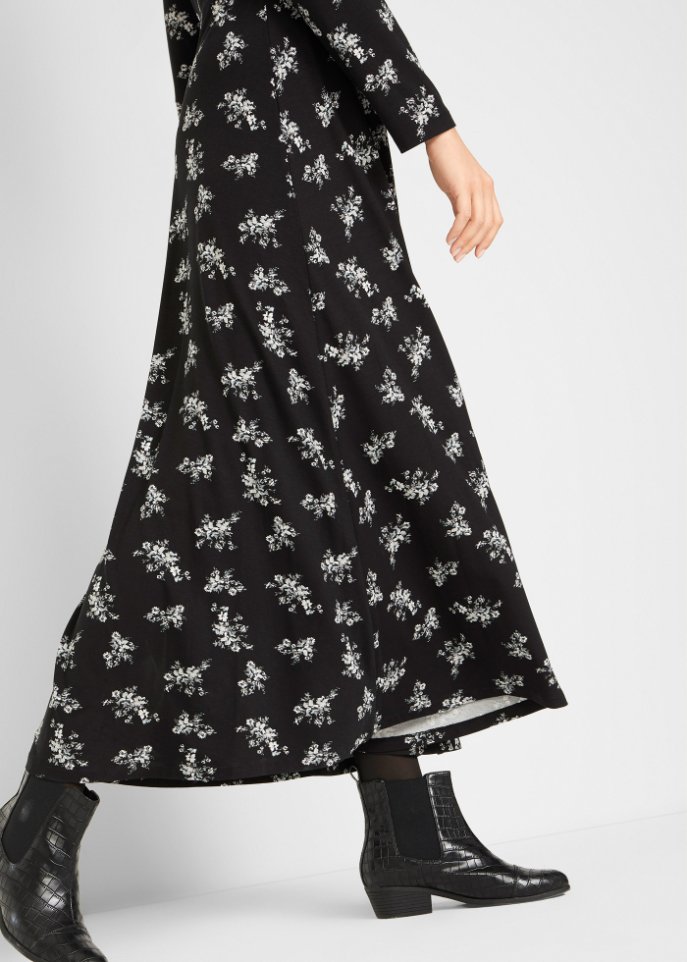 Bedrucktes Maxikleid, langarm