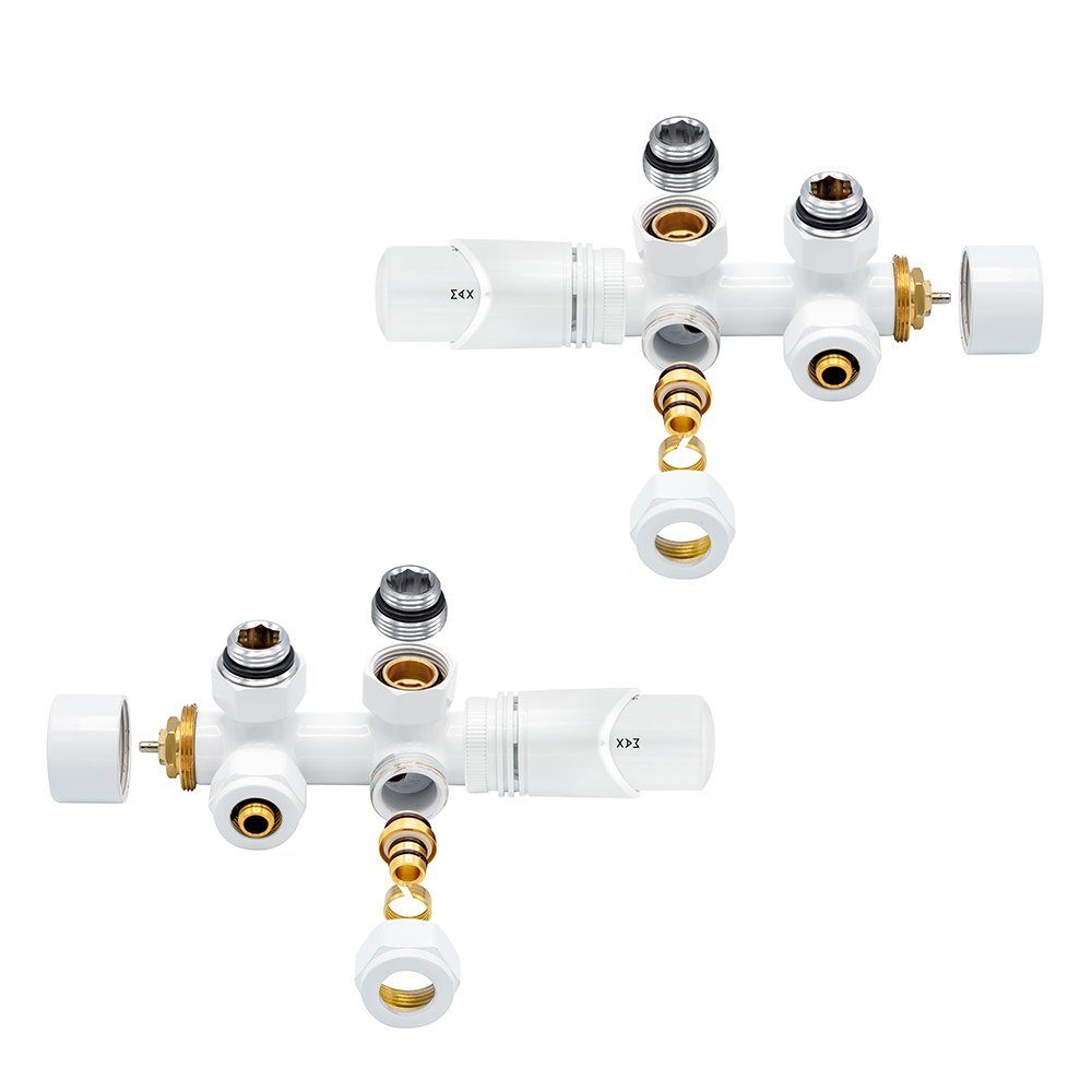 Belrad Heizkörper BLR314, Anschlussgarnitur Mittelanschluss Heizkörper Thermostat