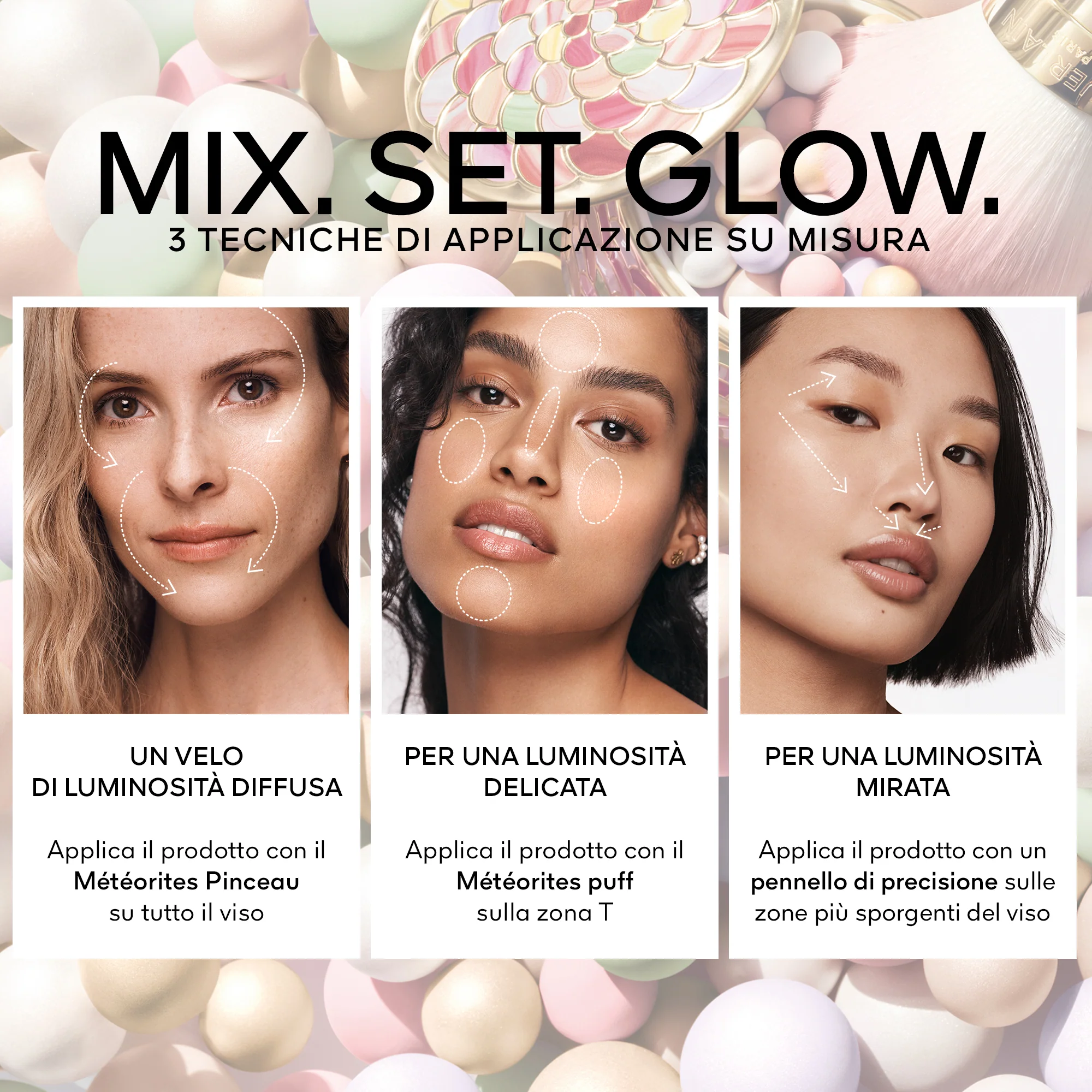 Метеоритски пудер за лице у облику перли за блиставост - пудер у праху, хајлајтери и хајлајтери