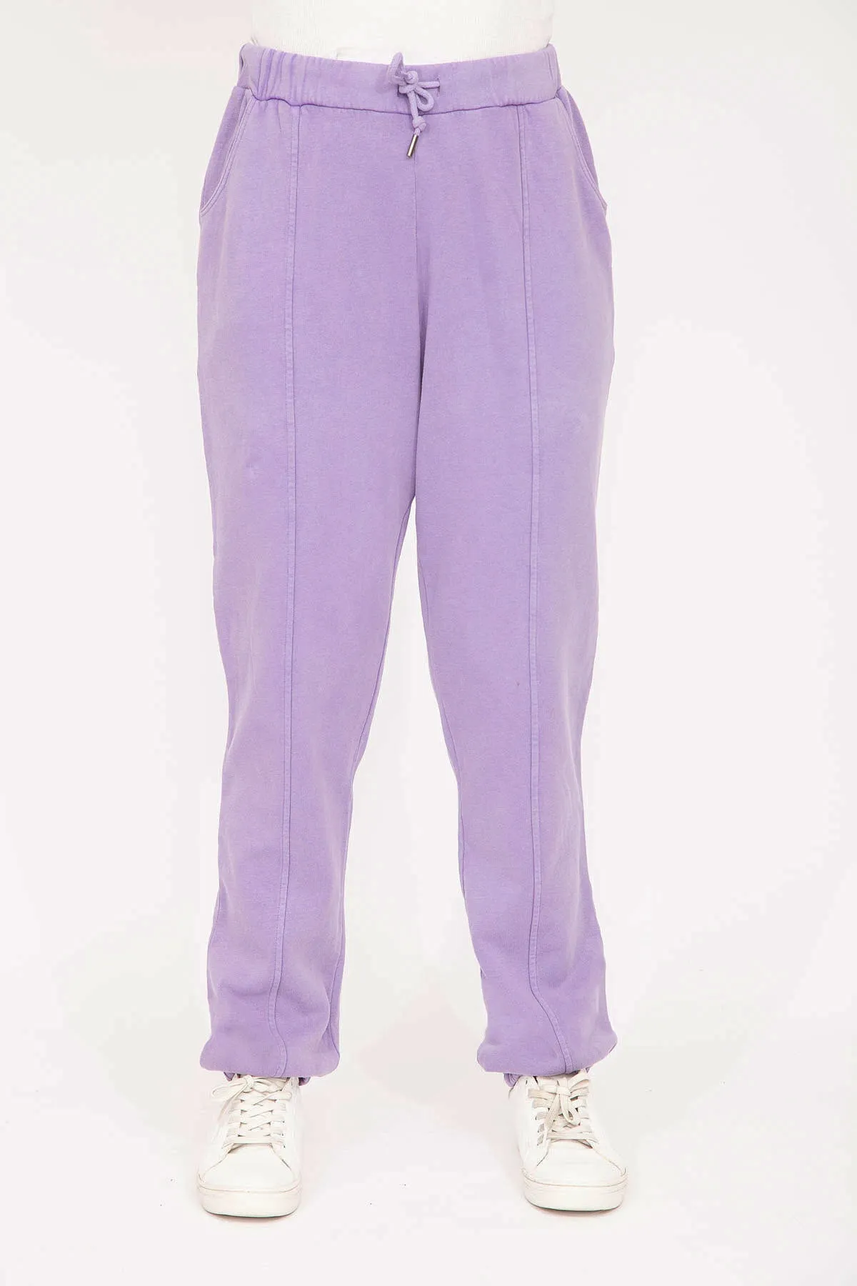 Şans  Damen-Trainingshose, große Größe, Lila, 3-fädiger Stoff, Körbchennaht, 65n35279