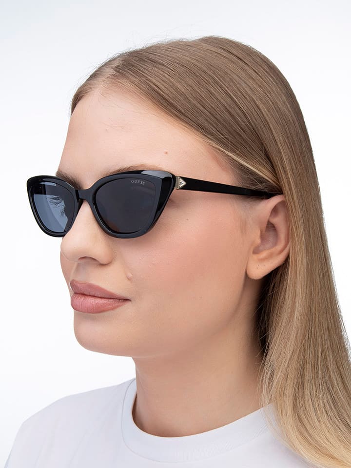 Guess Damen-Sonnenbrille in Schwarz/ Dunkelblau günstig kaufen 55