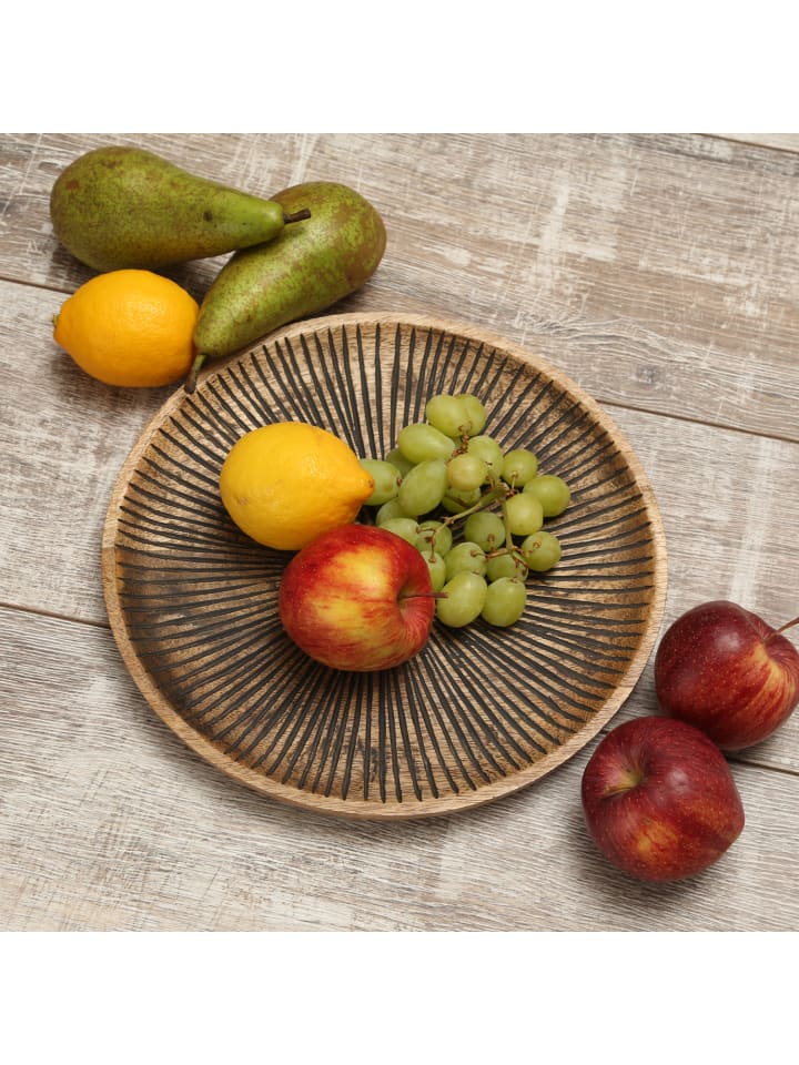 MARELIDA Dekoteller aus Mangoholz in braun - D: 22,5cm günstig kaufen onesize