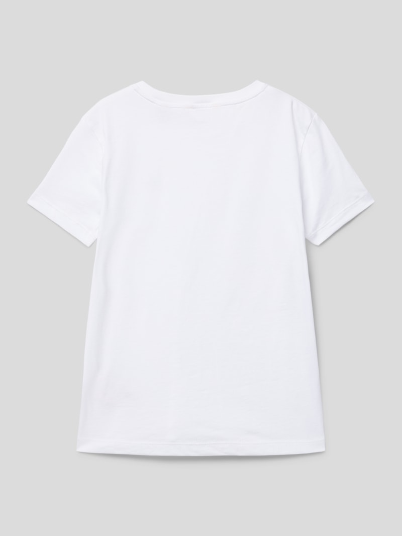 T-Shirt mit Logo-Stitching Modell 'SHIELD' in weiß