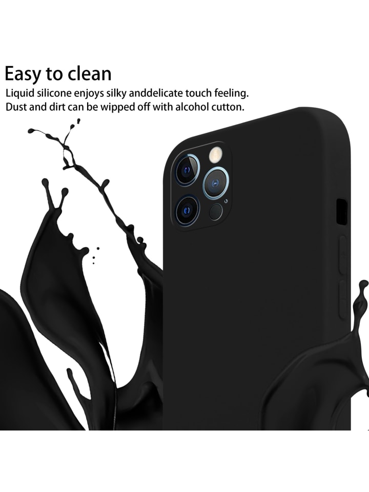 cadorabo Handykette für Apple iPhone 12 / 12 PRO Hülle in LIQUID SCHWARZ günstig kaufen onesize