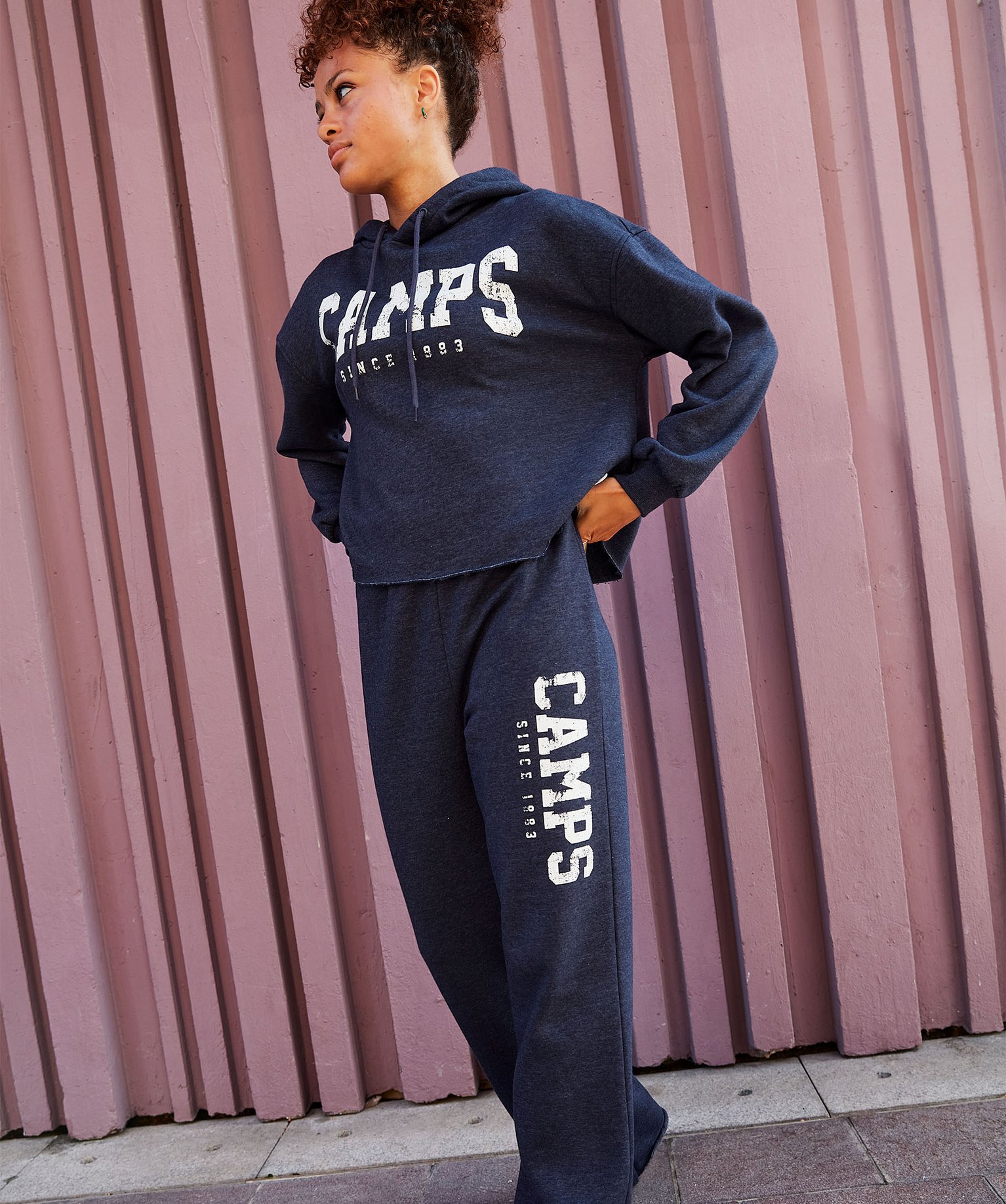 Sweat femme à capuche coupe courte - Camps United bleu fonce | GEMO