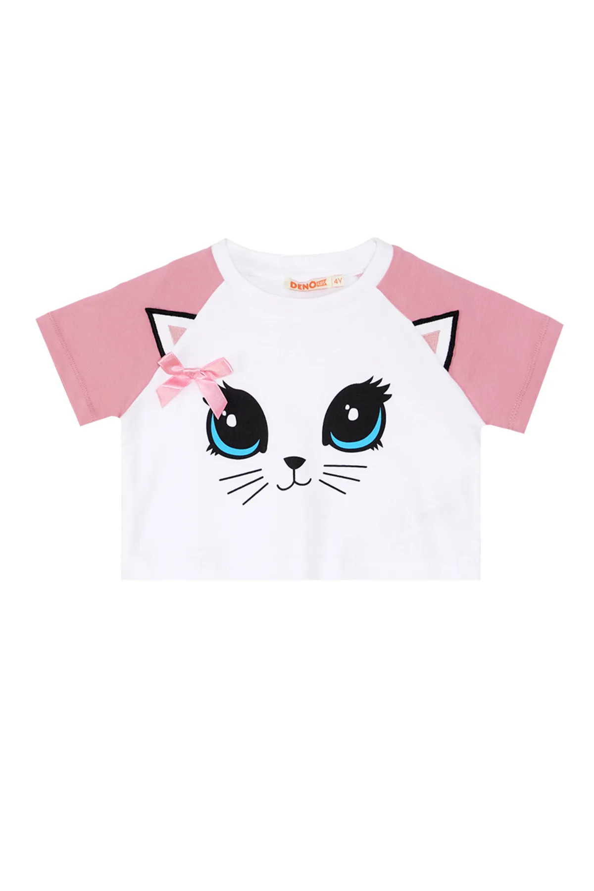 Denokids  Cat Maviş T-Shirt-Capri-Shorts-Set für Mädchen