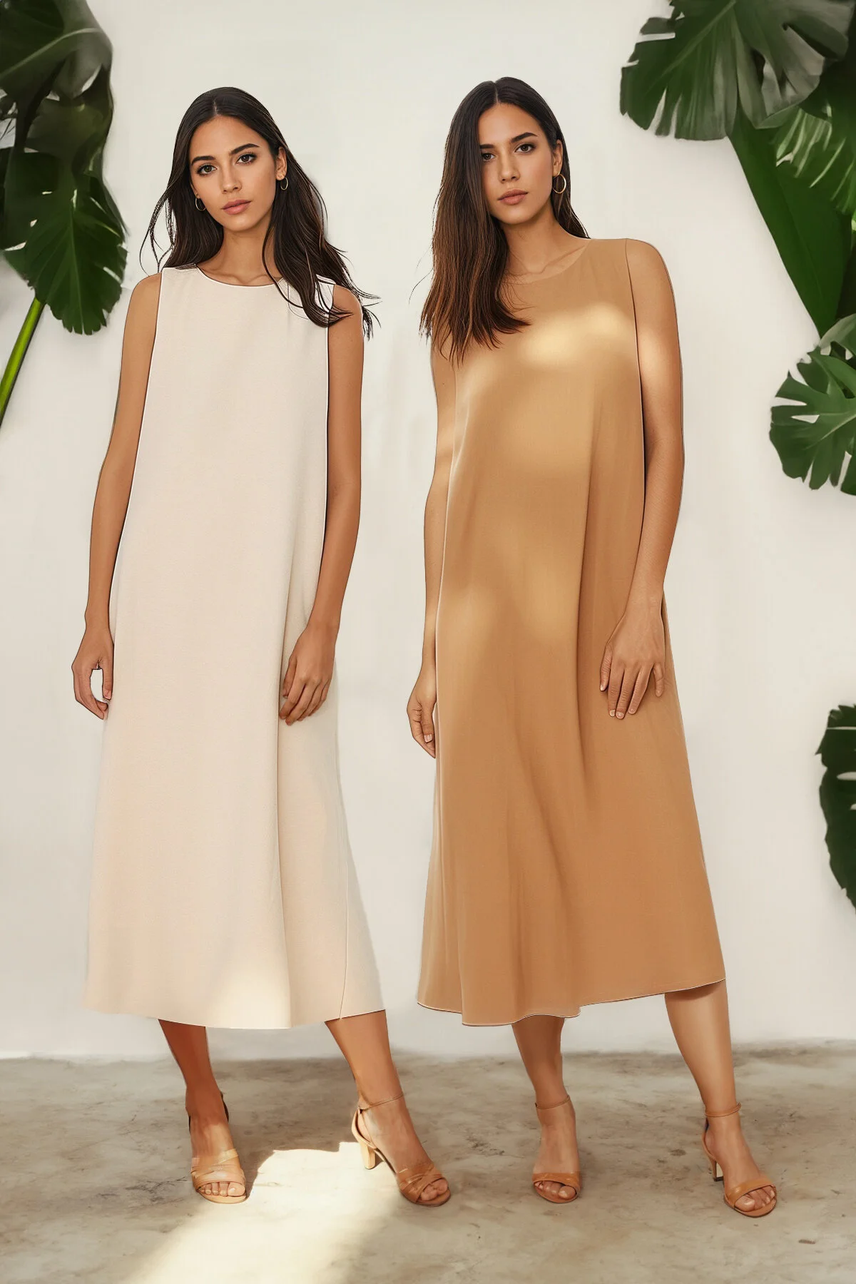 Trendyol Modest  Steinbraunes 2er-Pack Unterwäschekleid mit gewebtem Aerobin-Futter TCTSS23EB00146