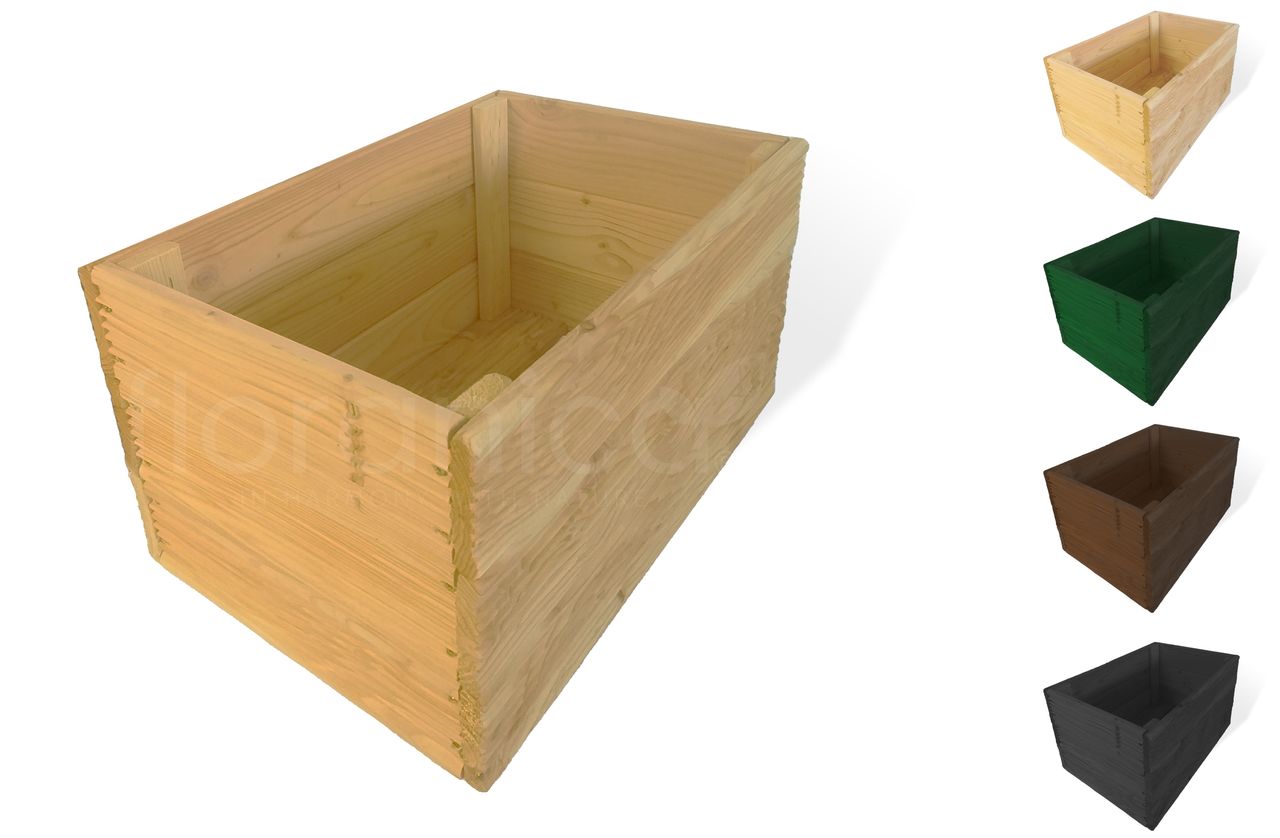 Pemicont Floranica Blumentopf aus Holz Kasten 50cm x 335cm x 285cm Nicht imprägnierte Lärche Schutzhülle für Kräuter Blumen Dekoration für Haus und Garten Innen- und Außenbereich EU-Produkt
